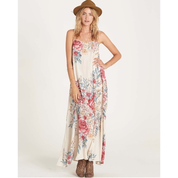 Billabong San Sebonne Floral Open Back Maxi Dress- Medium - Picture 1 of 6